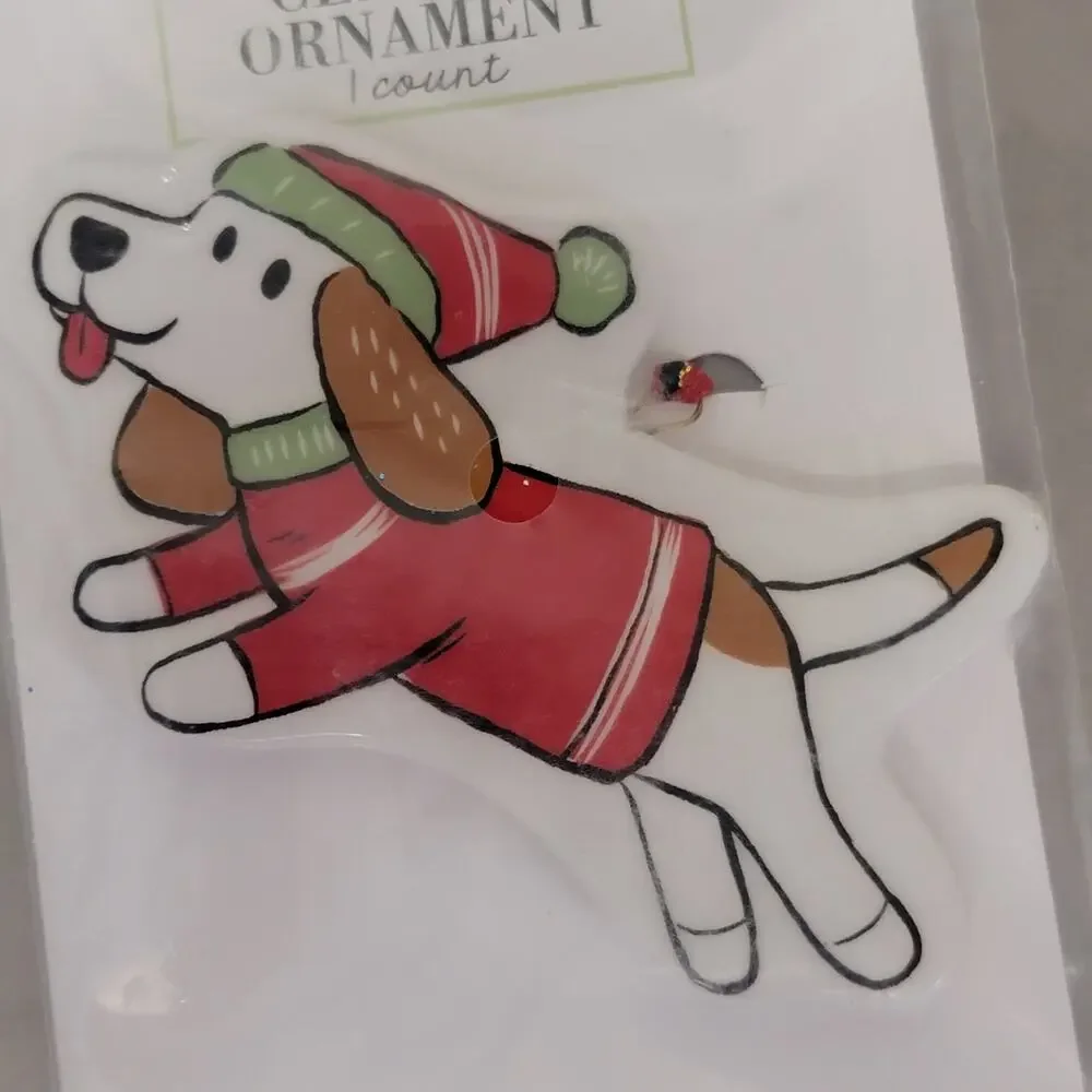 Beagle Christmas‎ Ornament Ceramic Dog Puppy Holiday Decor Tree Decoration NEW